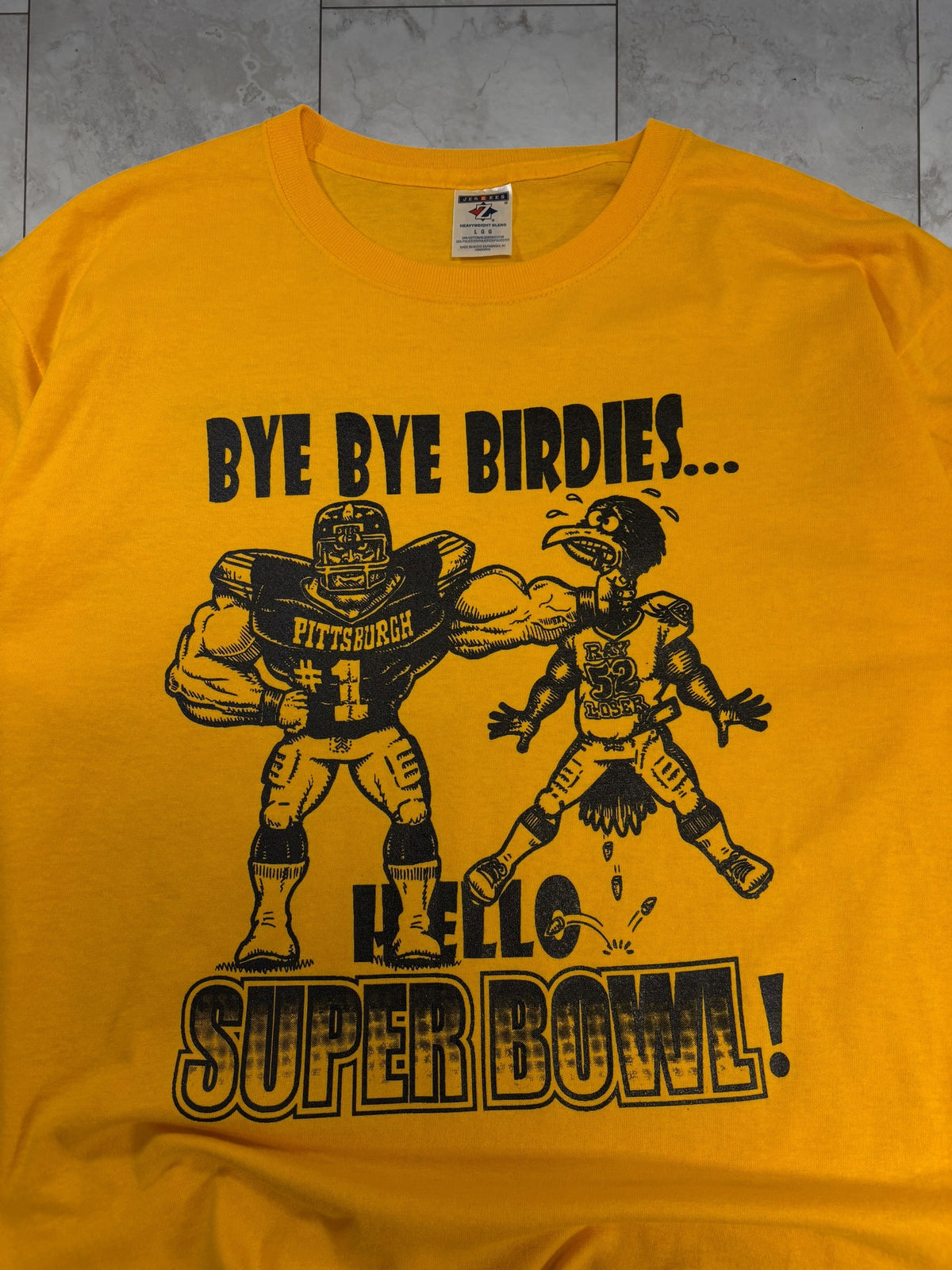 (L) Vintage Y2K Steelers BYE BYE BIRDIES.. Graphic Tee
