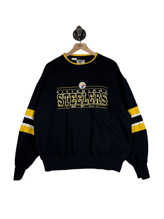 (L) Vintage Steelers Embroidered Lee Crewneck