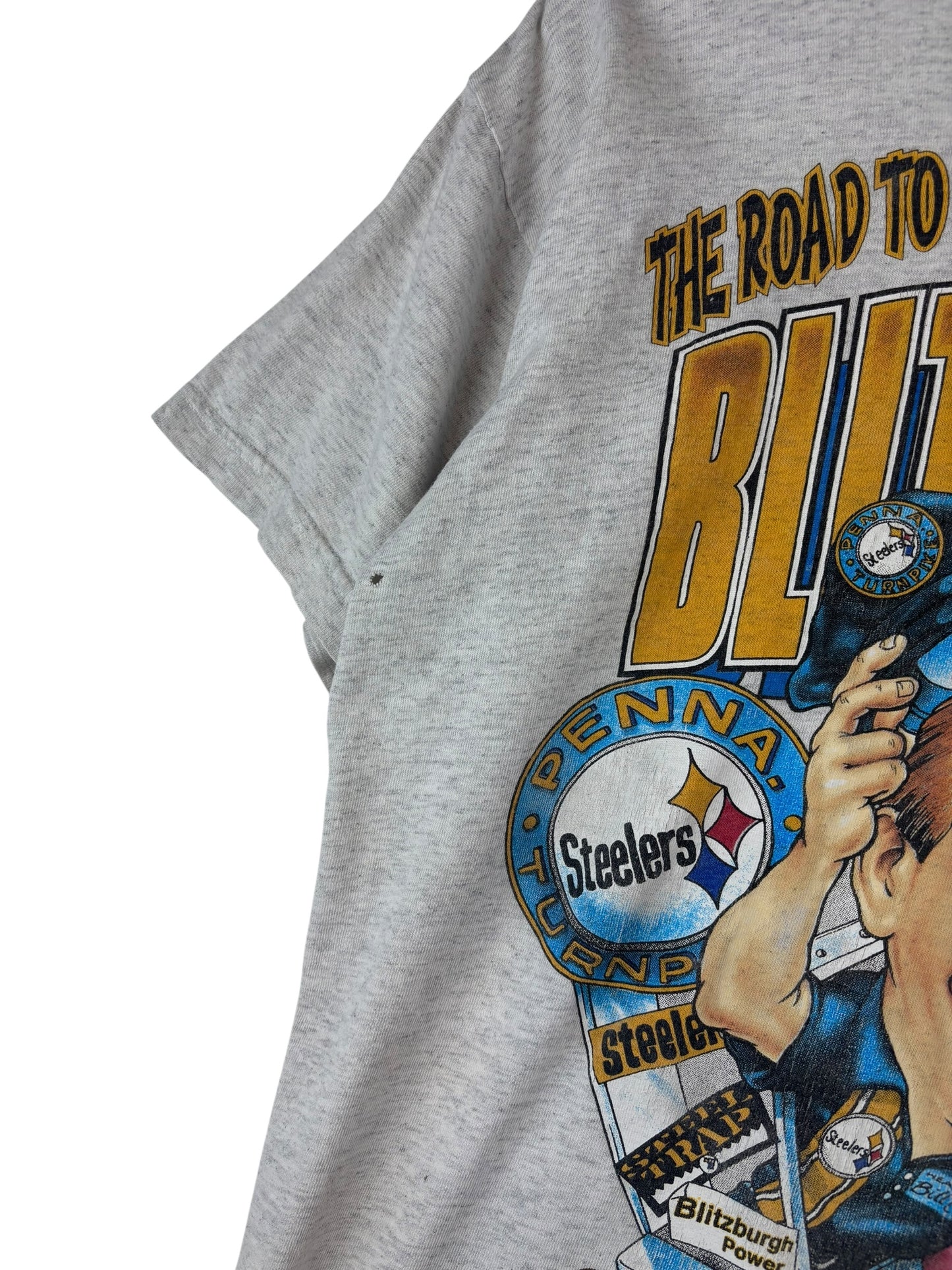 (S/M)1995 Steelers Strive For Five Caricature Tee