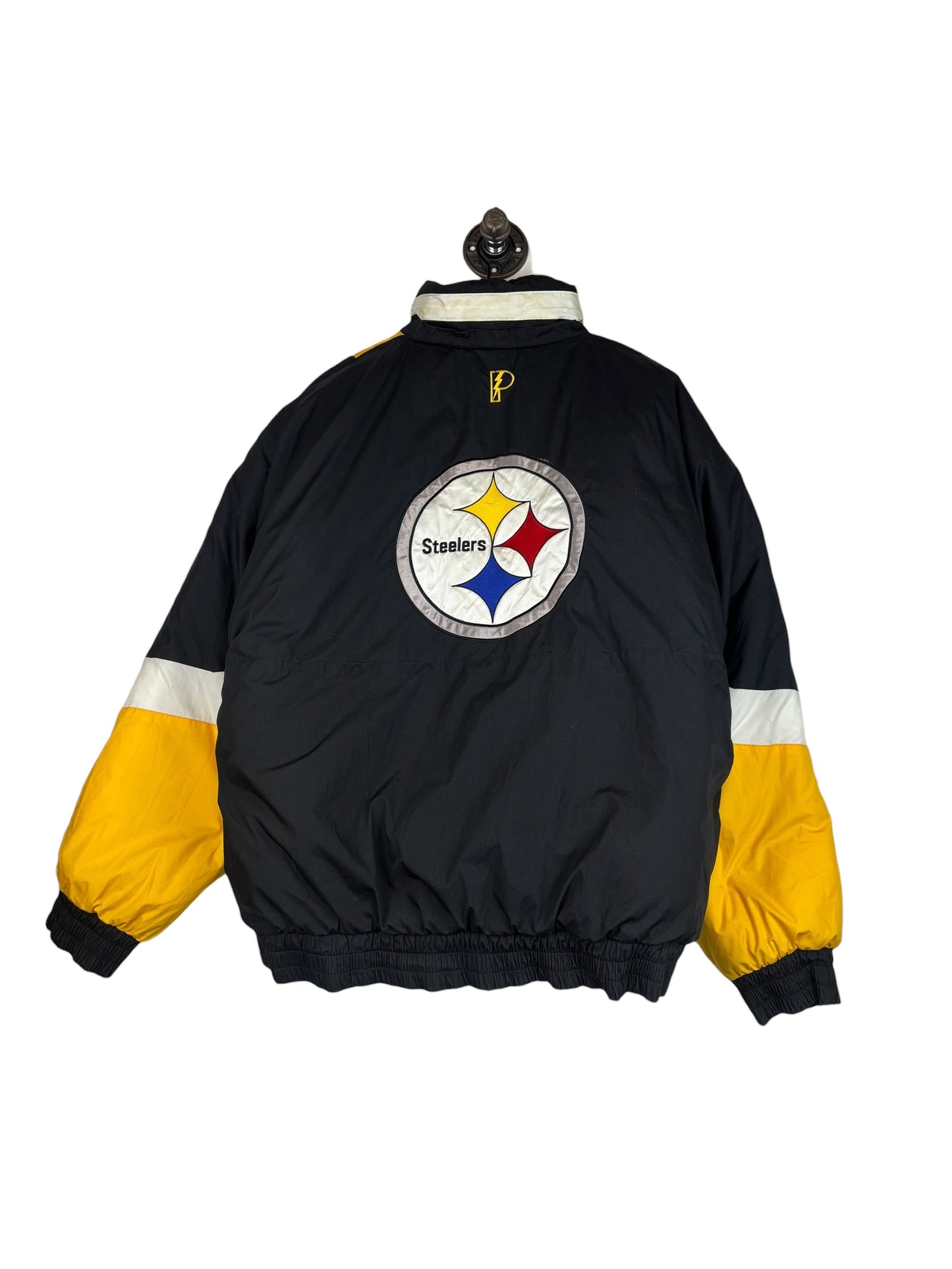 (XL) Vintage Steelers Pro Player REVERSABLE Full Zip Puffer Jacket