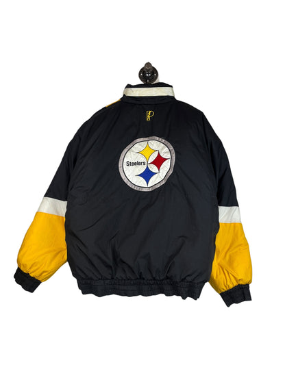 (XL) Vintage Steelers Pro Player REVERSABLE Full Zip Puffer Jacket