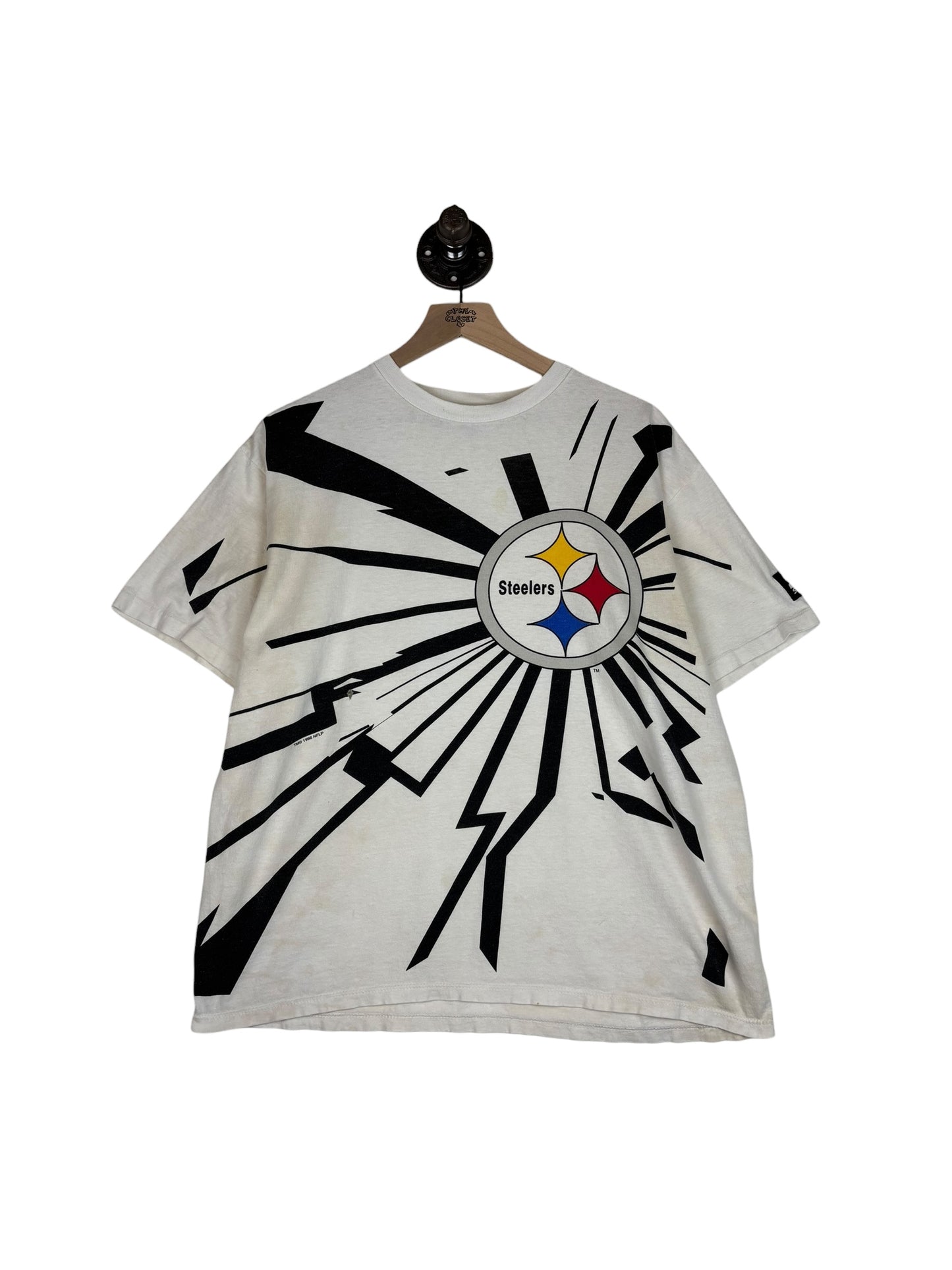 (L) 1996 Thrashed Steelers Starter Collison Tee