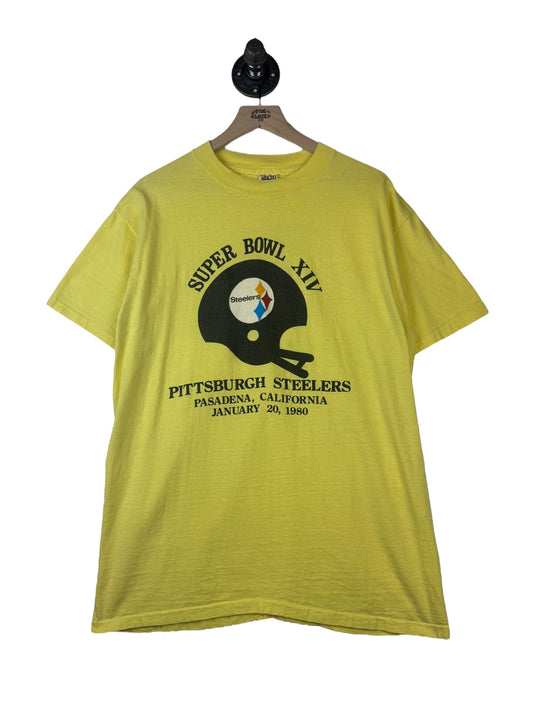 (M/L) 1980 Super Bowl XIV Double-Sided Tee