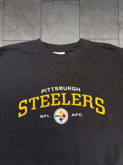 (XL) Vintage Y2K Steelers Embroidered Crewneck