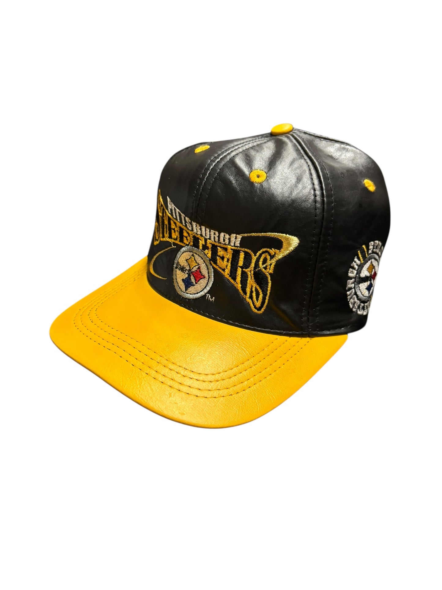 Vintage Steelers Leather Strapback Hat