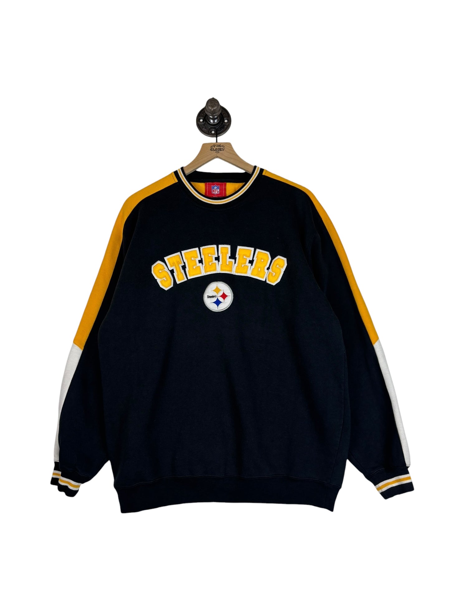 (L) Vintage Y2K Steelers Embossed Crewneck
