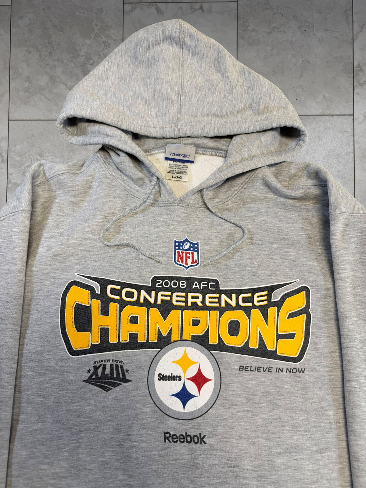 (L) 2008 Steelers AFC Conference Champs Reebok Hoodie