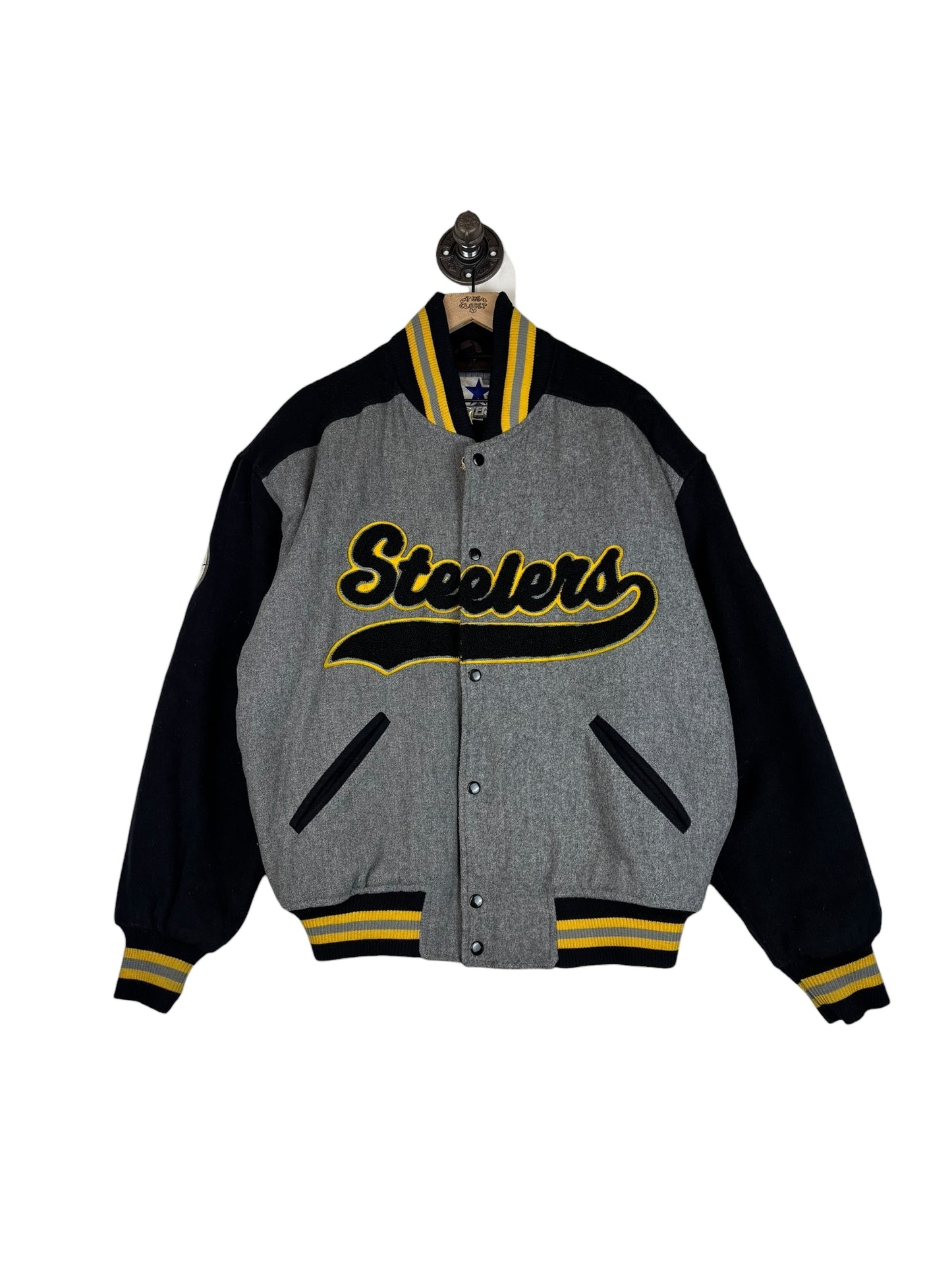 (L) Vintage 80s Steelers Starter Button Up Jacket