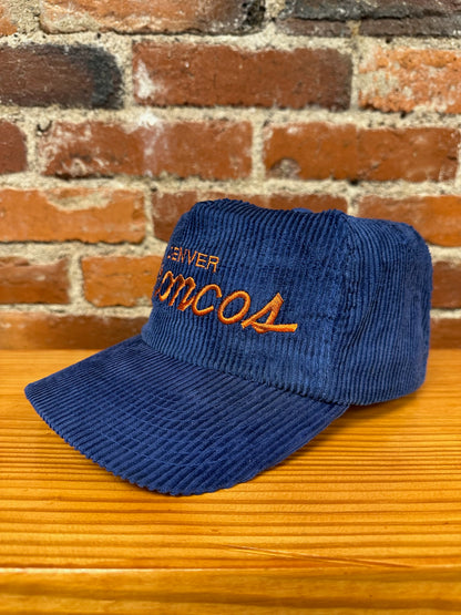 Vintage Denver Broncos Single Line Script Corduroy Hat
