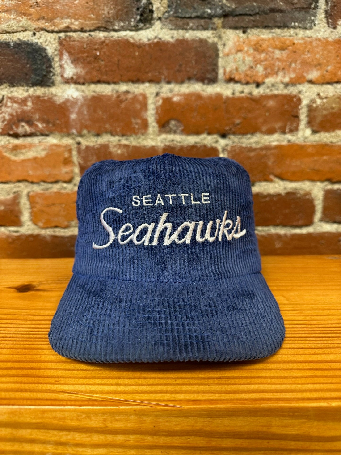 Vintage Seattle Seahawks Single Line Script Corduroy Hat