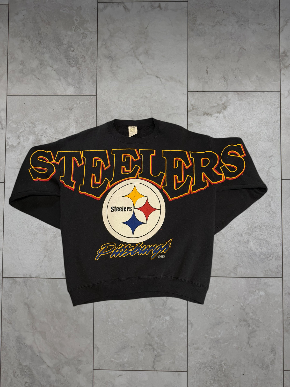 (L) 1995 Steelers Spellout Crewneck
