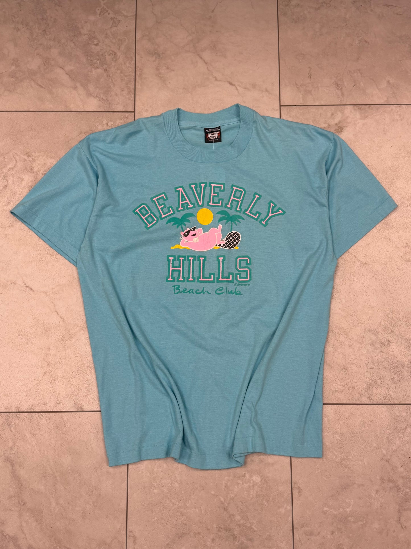 (XL) Vintage 80’s Beaverly Hills Beach Club Graphic Tee