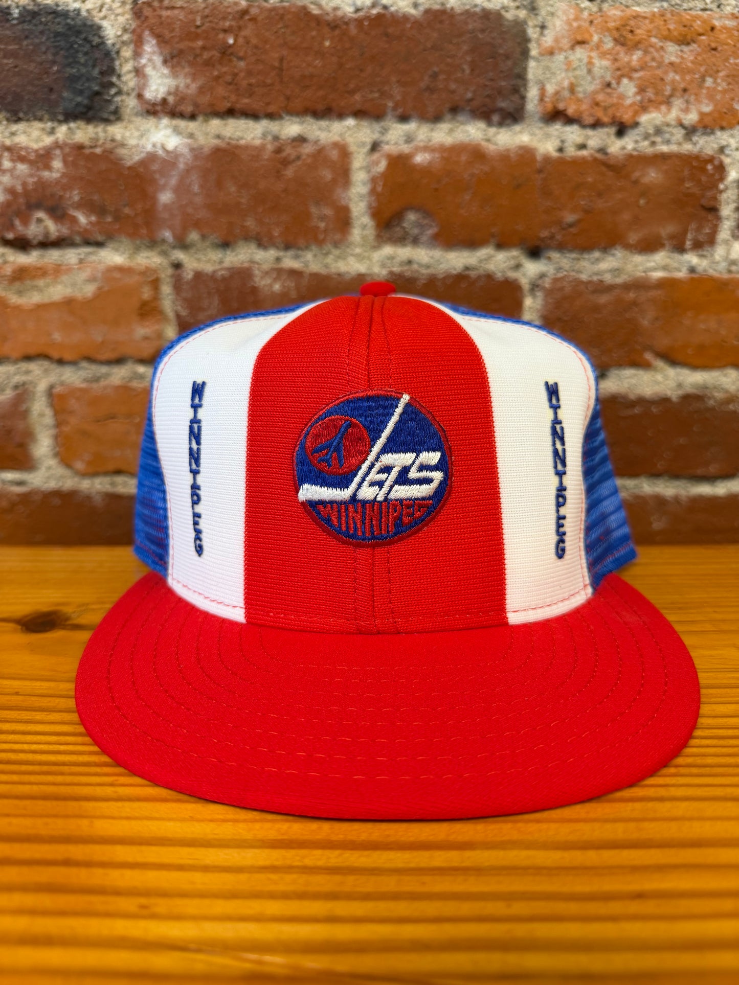 Vintage Winnipeg Jets  AJD Lucky Stripes Trucker Hat - NEW