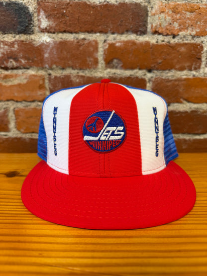 Vintage Winnipeg Jets  AJD Lucky Stripes Trucker Hat - NEW