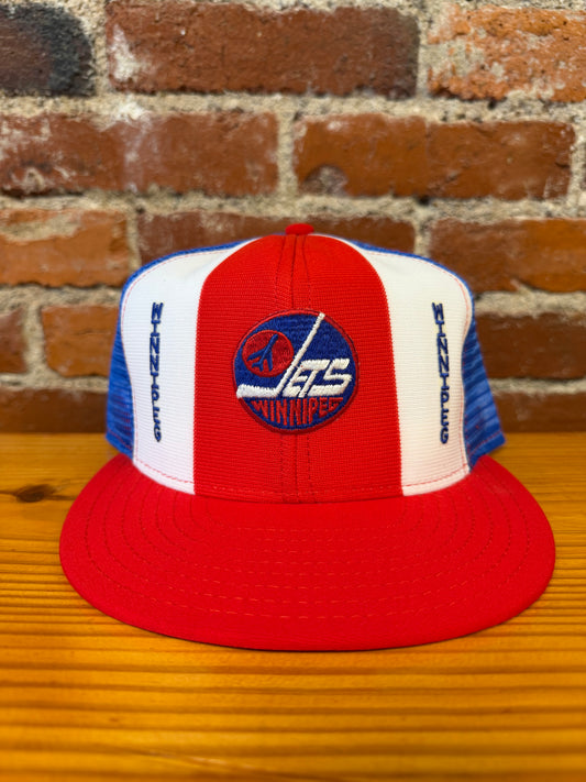 Vintage Winnipeg Jets  AJD Lucky Stripes Trucker Hat - NEW