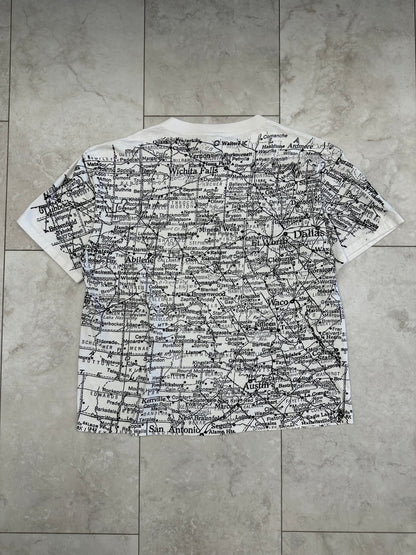 (L) Vintage 90s Texas Map AOP Tee