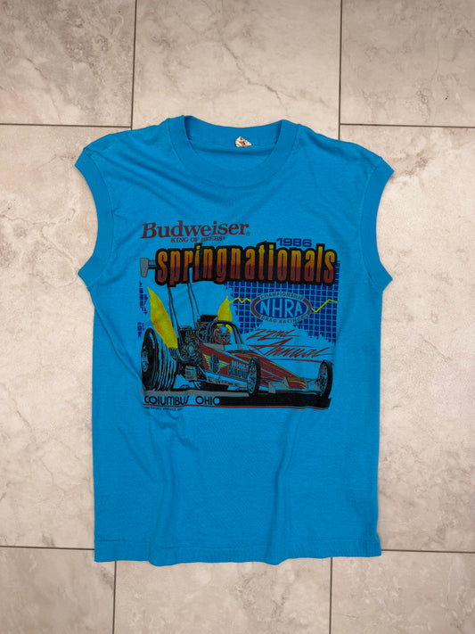 (S) 1986 Budweiser Drag Racing NHRA Championship Sleeveless Tee