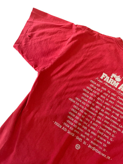 (L) 2002 Farm Aid Concert Tour Double Sided Tee