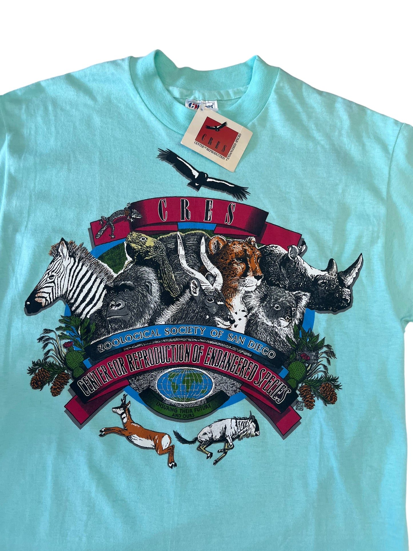 (M) Vintage New San Diego Zoo Double Sided Tee