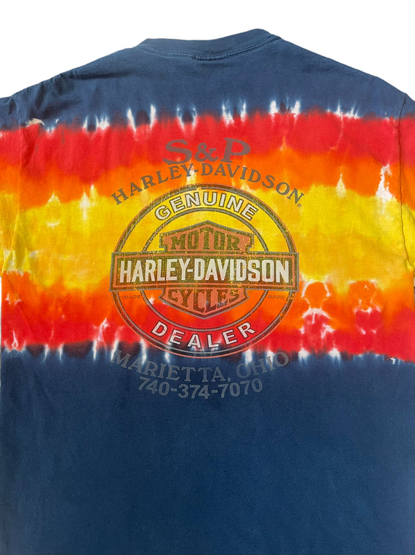(XL) 2003 Tie Dye Harley Double Sided Tee