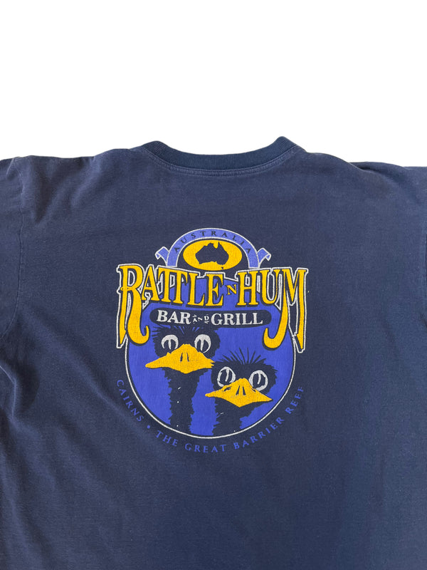 (L/XL) Vintage Rattle Hum Bar & Grill Double Sided Tee