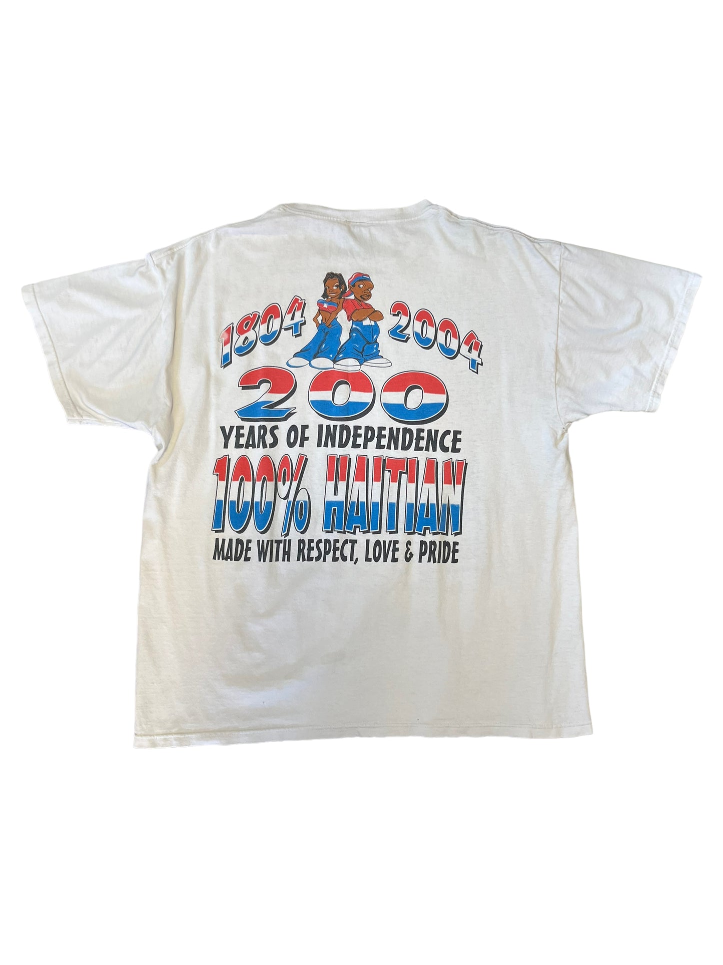 (XL) 2004 Haitian Independence of 200 Years Double Sided Tee