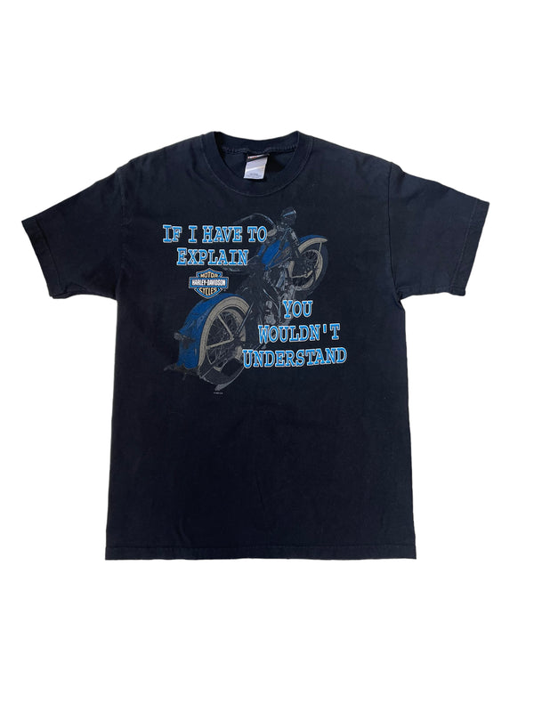 (M) 2000 LV “I’d Like To Explain” Double Sided Harley Tee