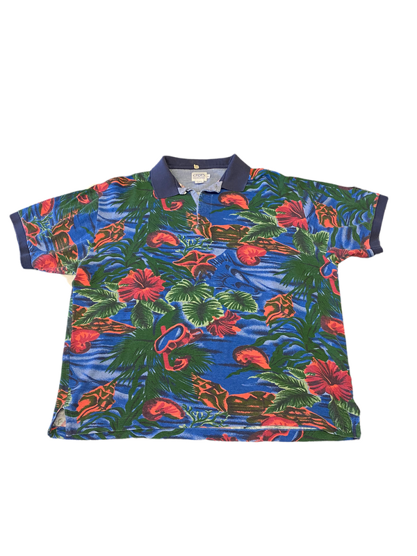 (XL) Vintage Chaps Floral 1/4 Button Up