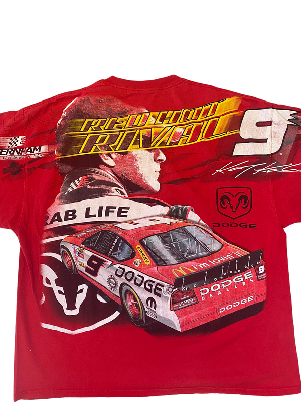 (XXL) Vintage Nascar Red Hot Rival All Over Print Tee