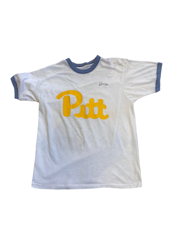 (S) Vintage 80s Pitt Embroidered “Jamie” Tee
