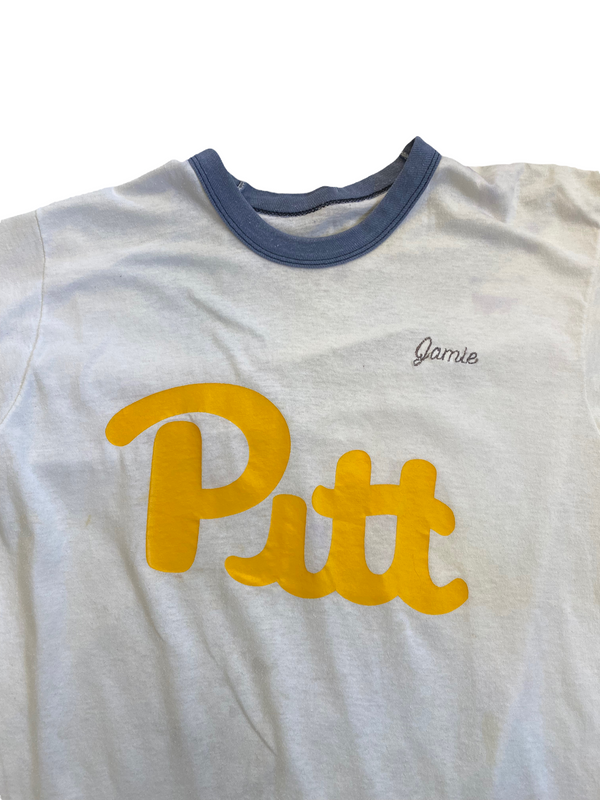 (S) Vintage 80s Pitt Embroidered “Jamie” Tee