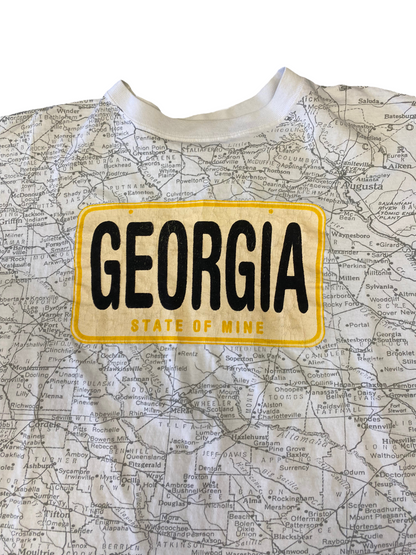 (L) Vintage Georgia Map All Over Print Tee