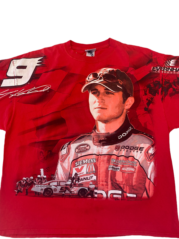 (XXL) Vintage Nascar Red Hot Rival All Over Print Tee