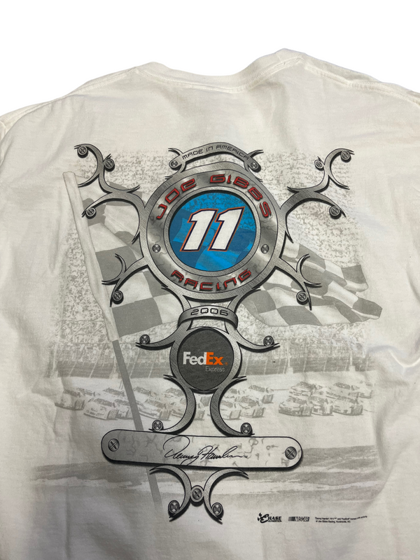 (L) Vintage Y2K  Nascar Denny Hamlin Double Sided Tee