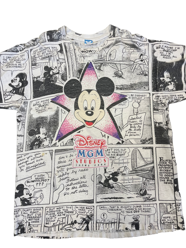 (XL) Vintage Mickey Mouse All Over Print Tee