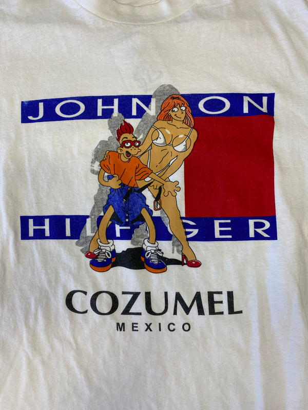 (M) Vintage Big Johnson Tommy Hilfiger Rip Tee