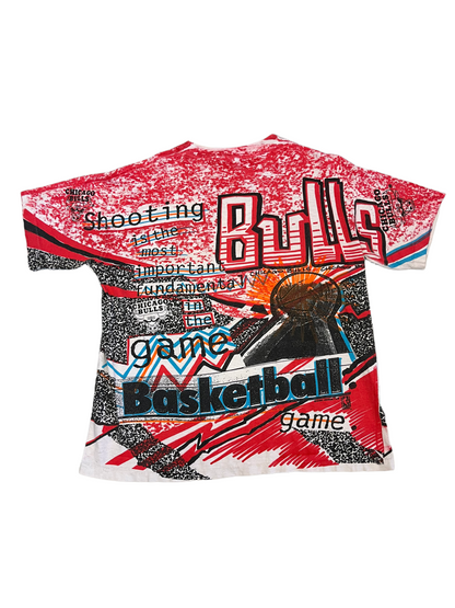 (S/M) Vintage Chicago Bulls All Over Print Tee
