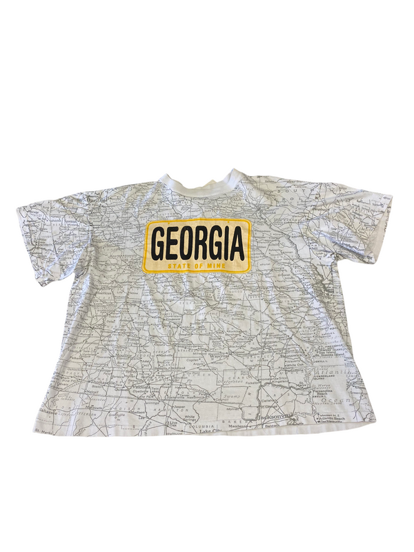 (L) Vintage Georgia Map All Over Print Tee