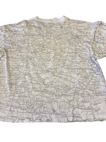 (L) Vintage Georgia Map All Over Print Tee