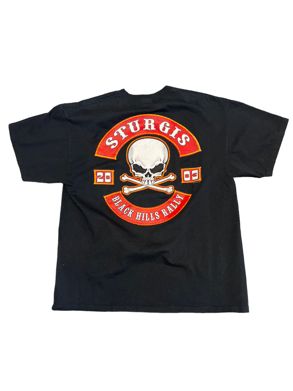 (L) 2003 Sturgis Black Hills Rally Double Sided Tee