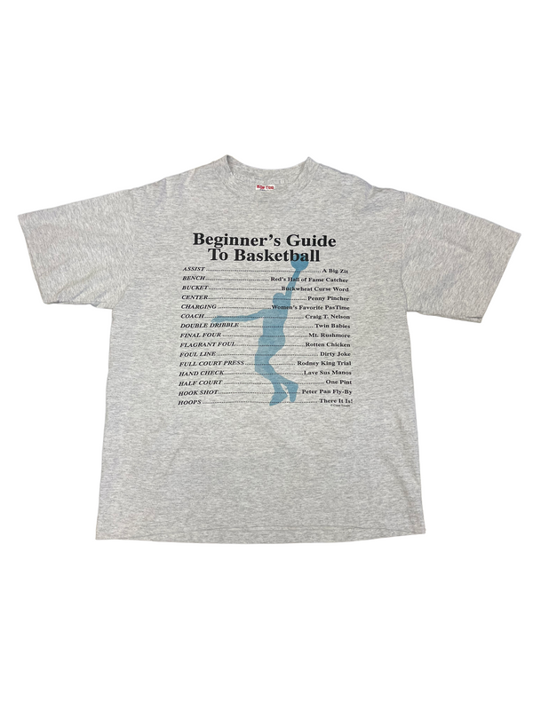(L) Vintage Beginners Guide to Basketball Double Sided Tee