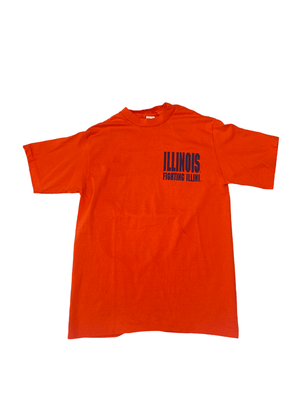 (L) Vintage Illinois Fighting Illini Double Sided Tee
