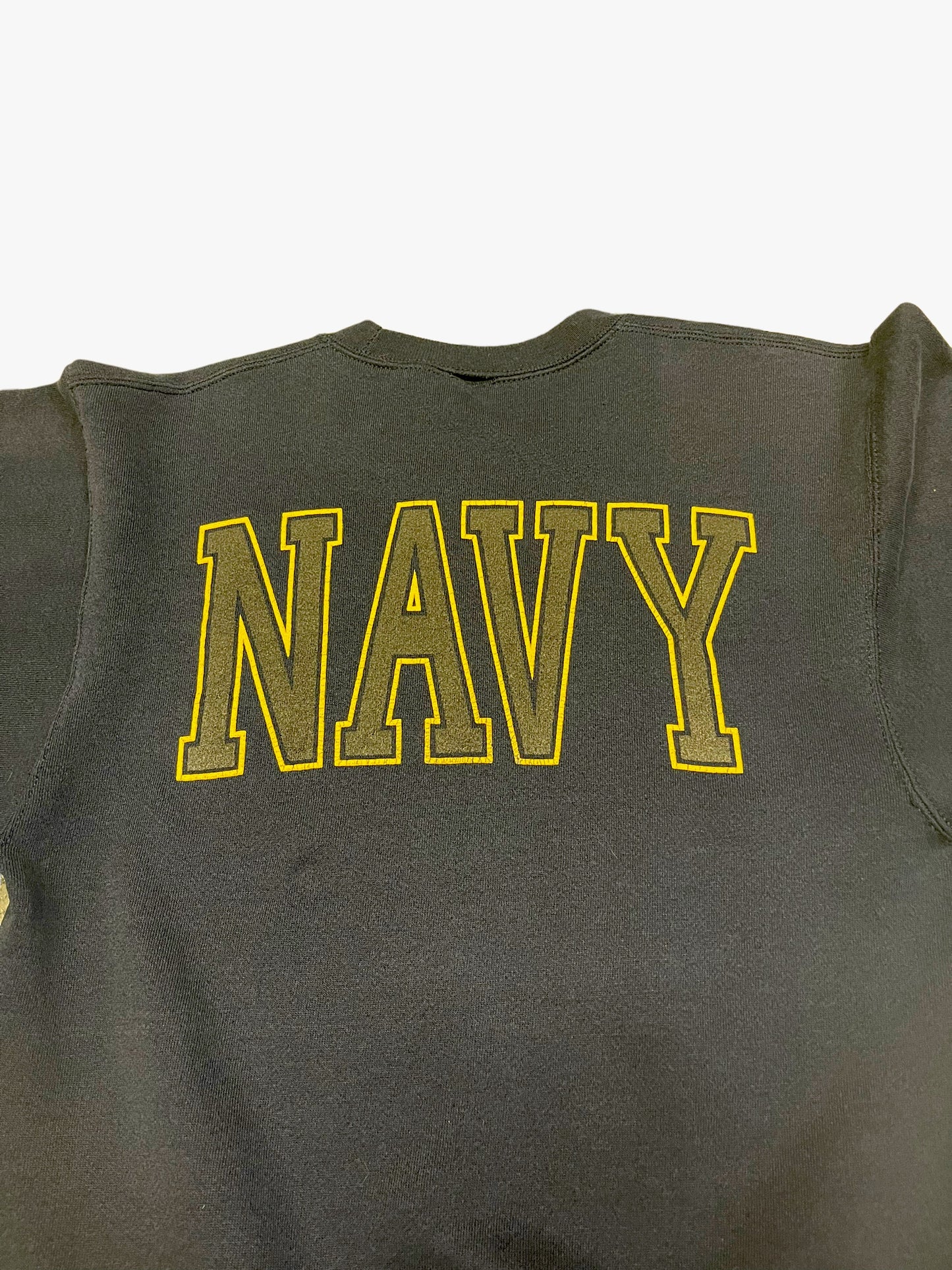 (S) Vintage Navy Double Sided Crewneck