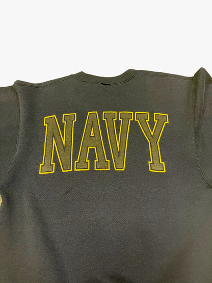(S) Vintage Navy Double Sided Crewneck