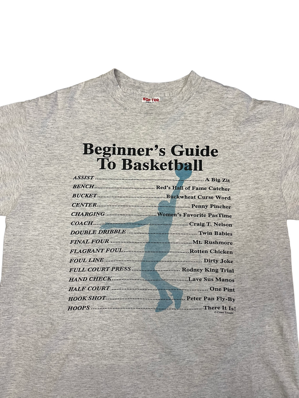 (L) Vintage Beginners Guide to Basketball Double Sided Tee