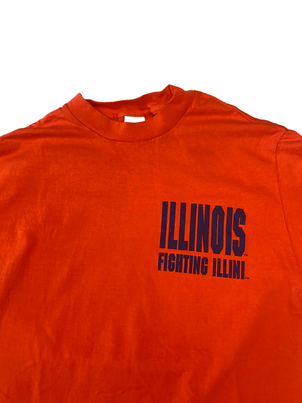 (L) Vintage Illinois Fighting Illini Double Sided Tee
